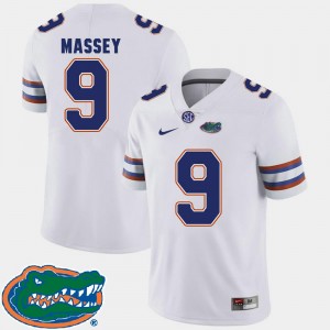 Florida Gators Dre Massey Jersey White 2018 SEC College Football For Men's #9