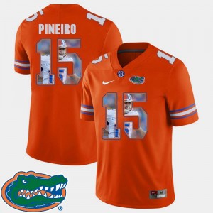 Florida Gators Eddy Pineiro Jersey #15 Orange Football Pictorial Fashion For Men's
