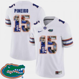 Florida Gators Eddy Pineiro Jersey Men #15 White Pictorial Fashion Football