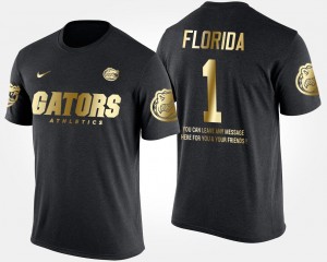 Florida Gators T-Shirt #1 Gold Limited Black No.1 Short Sleeve With Message For Men