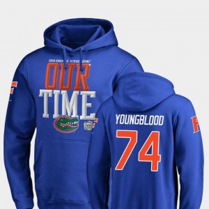 Florida Gators Jack Youngblood Hoodie Royal 2018 Peach Bowl Bound Counter #74 For Men's