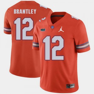 Florida Gators John Brantley Jersey Jordan Brand Orange #12 For Men Replica 2018 Game