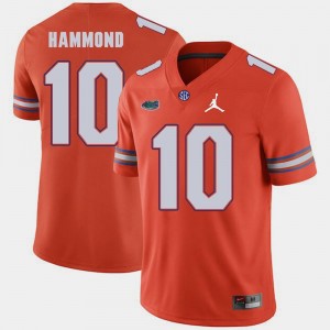 Florida Gators Josh Hammond Jersey #10 Jordan Brand Replica 2018 Game Orange Men's