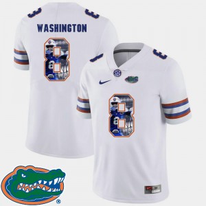 Florida Gators Nick Washington Jersey Men's White #8 Football Pictorial Fashion
