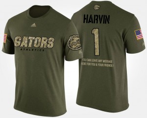 Florida Gators Percy Harvin T-Shirt Men #1 Camo Short Sleeve With Message Military