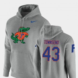 Florida Gators Tommy Townsend Hoodie #43 Heathered Gray Vault Logo Club Pullover For Men