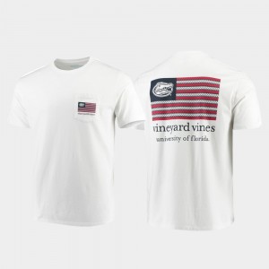 Florida Gators T-Shirt Mens Americana Flag White Vineyard Vines