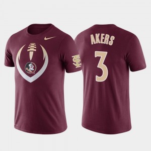 Florida State Seminoles Cam Akers T-Shirt Football Icon For Men's Performance Garnet #3