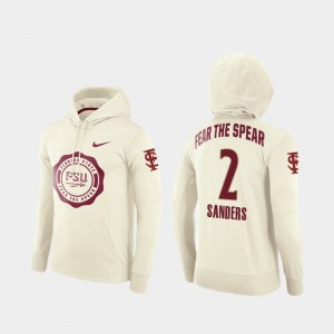 Florida State Seminoles Deion Sanders Hoodie Rival Therma College Football Pullover For Men's #2 Cream