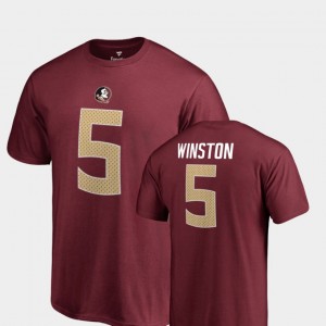 Florida State Seminoles Jameis Winston T-Shirt Name & Number Men Garnet #5 College Legends