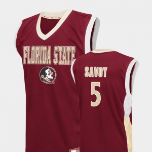 Florida State Seminoles PJ Savoy Jersey Fadeaway Red #5 College Basketball Men's