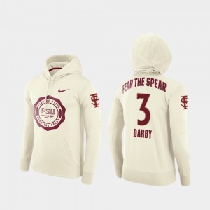 Florida State Seminoles Ronald Darby Hoodie Cream College Football Pullover #3 Rival Therma For Men's