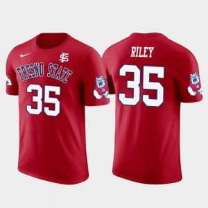 Fresno State Bulldogs Curtis Riley T-Shirt #35 Men Red New York Giants Football Future Stars