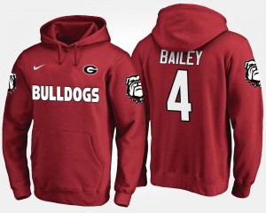 Georgia Bulldogs Champ Bailey Hoodie #4 Red Mens