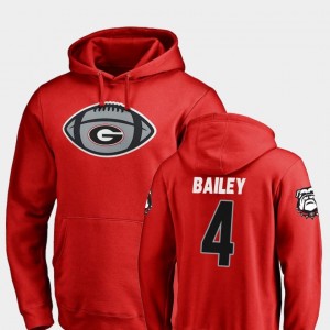 Georgia Bulldogs Champ Bailey Hoodie Mens #4 Football Game Ball Red