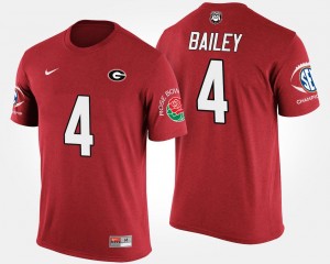 Georgia Bulldogs Champ Bailey T-Shirt Southeastern Conference Rose Bowl Bowl Game Red Mens #4