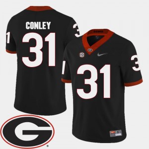 Georgia Bulldogs Chris Conley Jersey Black #31 For Men's College Football 2018 SEC Patch