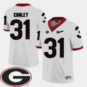 Georgia Bulldogs Chris Conley Jersey White 2018 SEC Patch College Football Mens #31
