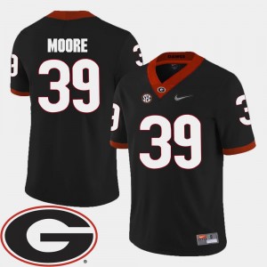 Georgia Bulldogs Corey Moore Jersey Men's Black #39 2018 SEC Patch College Football