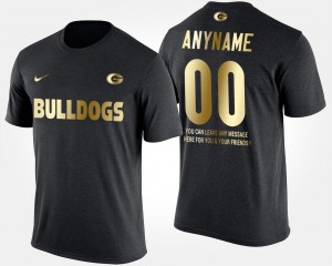 Georgia Bulldogs Customized T-Shirt Black Short Sleeve With Message For Men Gold Limited #00