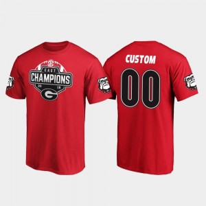 Georgia Bulldogs Customized T-Shirt For Men's Red #00 2019 SEC East Football Division Champions