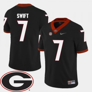 Georgia Bulldogs D'Andre Swift Jersey Black 2018 SEC Patch College Football For Men's #7