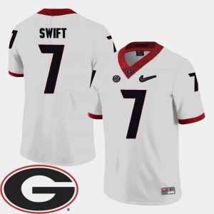 Georgia Bulldogs D'Andre Swift Jersey 2018 SEC Patch College Football #7 White For Men
