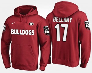 Georgia Bulldogs Davin Bellamy Hoodie Red #17 For Men's