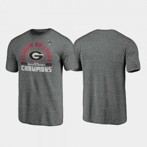 Georgia Bulldogs T-Shirt Gray Offensive Tri-Blend 2020 Sugar Bowl Champions For Men's