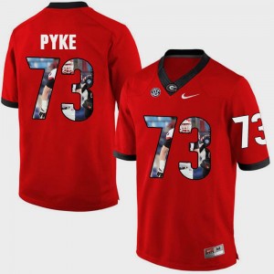 Georgia Bulldogs Greg Pyke Jersey #73 Pictorial Fashion Red For Men's