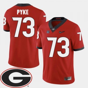 Georgia Bulldogs Greg Pyke Jersey For Men's 2018 SEC Patch College Football Red #73
