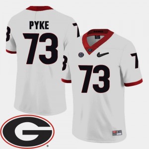Georgia Bulldogs Greg Pyke Jersey For Men's White College Football #73 2018 SEC Patch