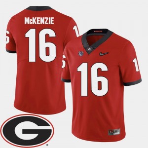 Georgia Bulldogs Isaiah McKenzie Jersey For Men's 2018 SEC Patch Red College Football #16
