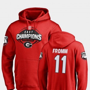 Georgia Bulldogs Jake Fromm Hoodie Football 2018 SEC East Division Champions Red #11 Mens