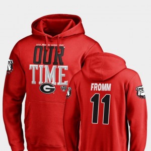 Georgia Bulldogs Jake Fromm Hoodie Red For Men's Counter #11 2019 Sugar Bowl Bound
