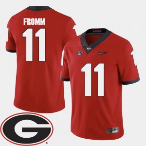 Georgia Bulldogs Jake Fromm Jersey #11 2018 SEC Patch Red College Football For Men