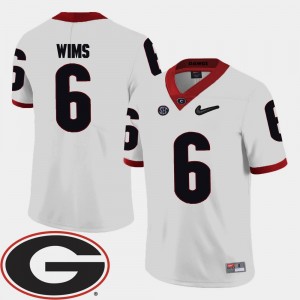 Georgia Bulldogs Javon Wims Jersey 2018 SEC Patch College Football #6 Men's White