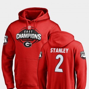 Georgia Bulldogs Jayson Stanley Hoodie Red For Men #2 2018 SEC East Division Champions Football