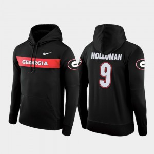 Georgia Bulldogs Jeremiah Holloman Hoodie Sideline Seismic Black #9 Football Performance Men