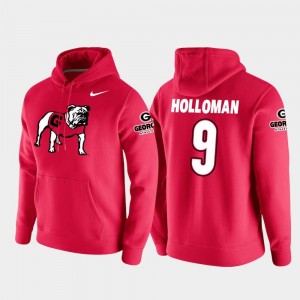 Georgia Bulldogs Jeremiah Holloman Hoodie College Football Pullover Red Vault Logo Club #9 Men's