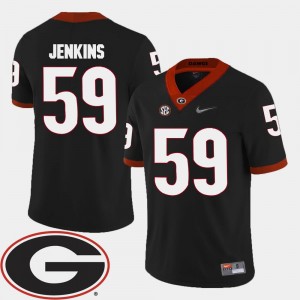 Georgia Bulldogs Jordan Jenkins Jersey 2018 SEC Patch Men Black #59 College Football
