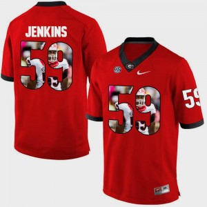 Georgia Bulldogs Jordan Jenkins Jersey Pictorial Fashion Red #59 For Men's
