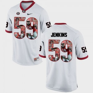 Georgia Bulldogs Jordan Jenkins Jersey For Men's Pictorial Fashion #59 White