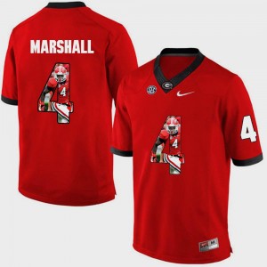 Georgia Bulldogs Keith Marshall Jersey Red #4 Pictorial Fashion For Men