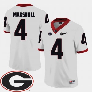 Georgia Bulldogs Keith Marshall Jersey For Men #4 College Football 2018 SEC Patch White