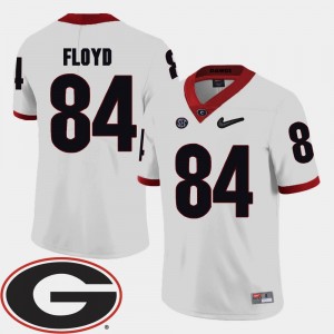 Georgia Bulldogs Leonard Floyd Jersey White College Football For Men's #84 2018 SEC Patch