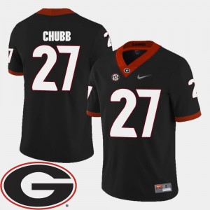 Georgia Bulldogs Nick Chubb Jersey 2018 SEC Patch #27 Black For Men's College Football