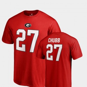Georgia Bulldogs Nick Chubb T-Shirt For Men College Legends Name & Number #27 Red