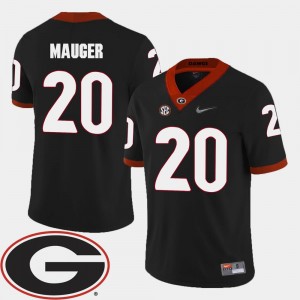 Georgia Bulldogs Quincy Mauger Jersey 2018 SEC Patch #20 For Men Black College Football