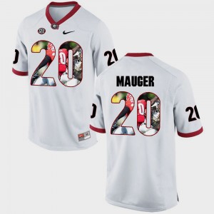 Georgia Bulldogs Quincy Mauger Jersey For Men White #20 Pictorial Fashion